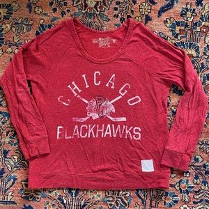 Chicago Blackhawks comfy pullover with vintage-inspired fading